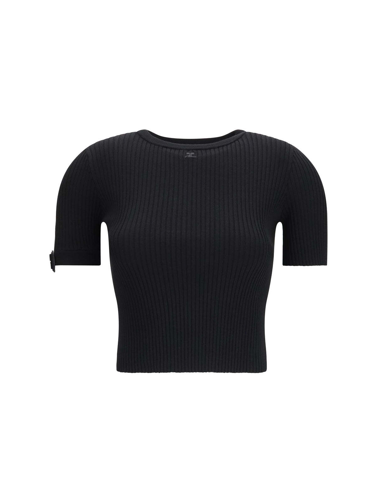 Courrèges Ribbed crop Top - Black
