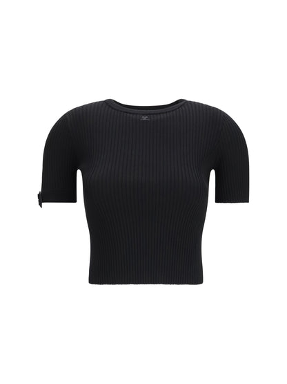 Courrèges Ribbed crop Top - Black