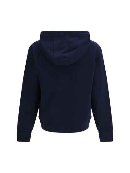 Thom Browne Loopback Colorblock Hooded Sweatshirt - White / Navy