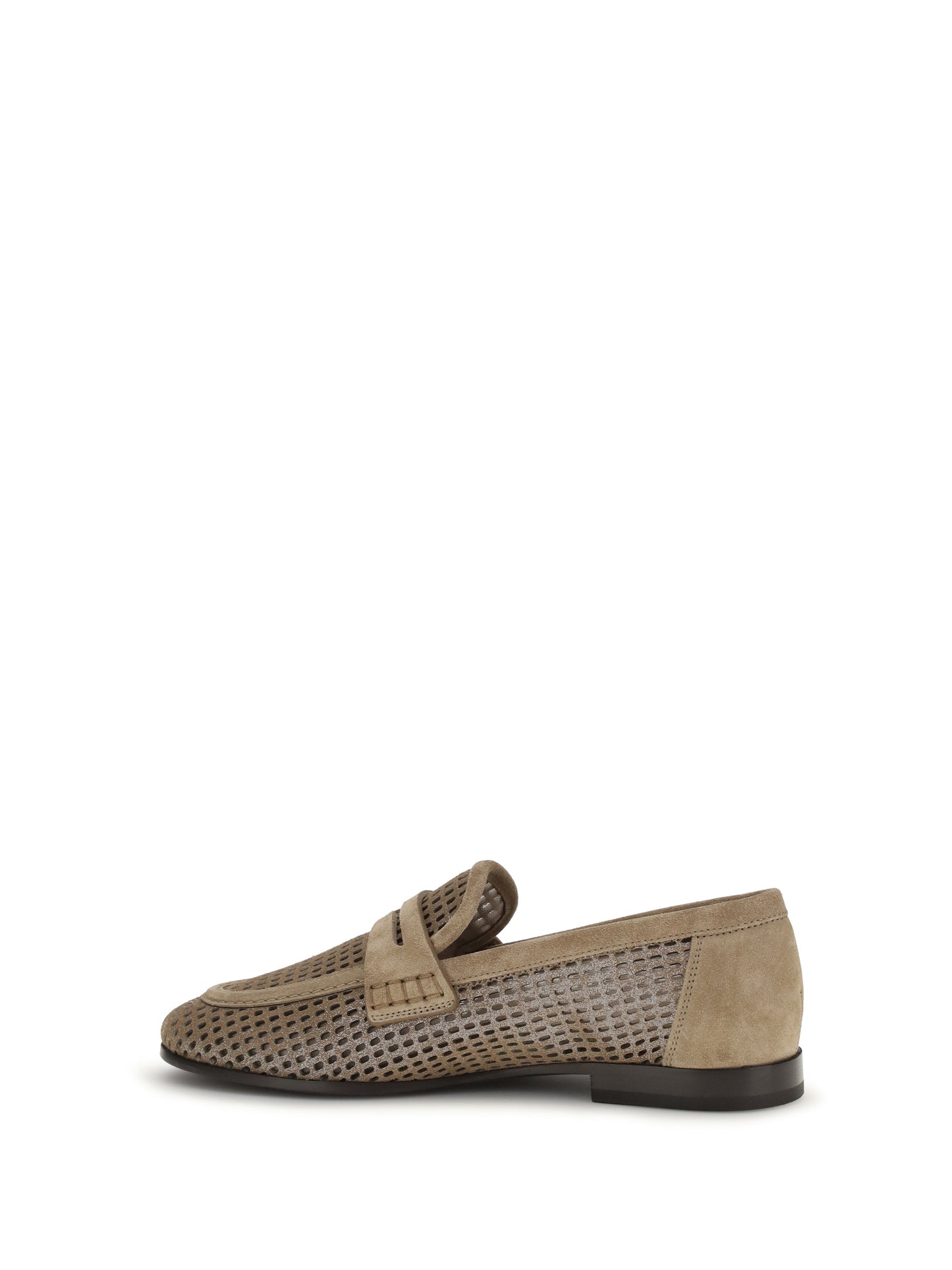 BRUNELLO CUCINELLI Sparkling Net leather Loafers