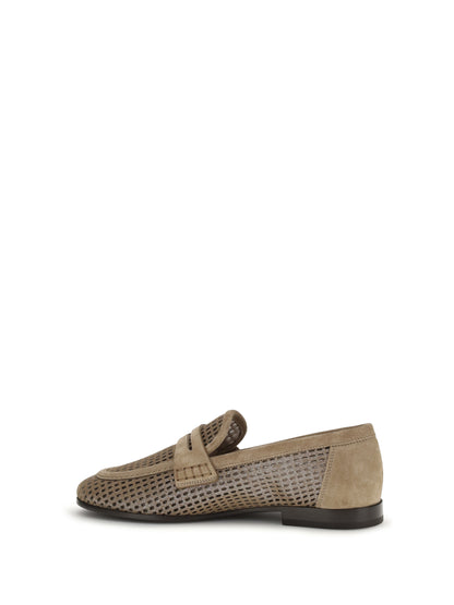 BRUNELLO CUCINELLI Sparkling Net leather Loafers