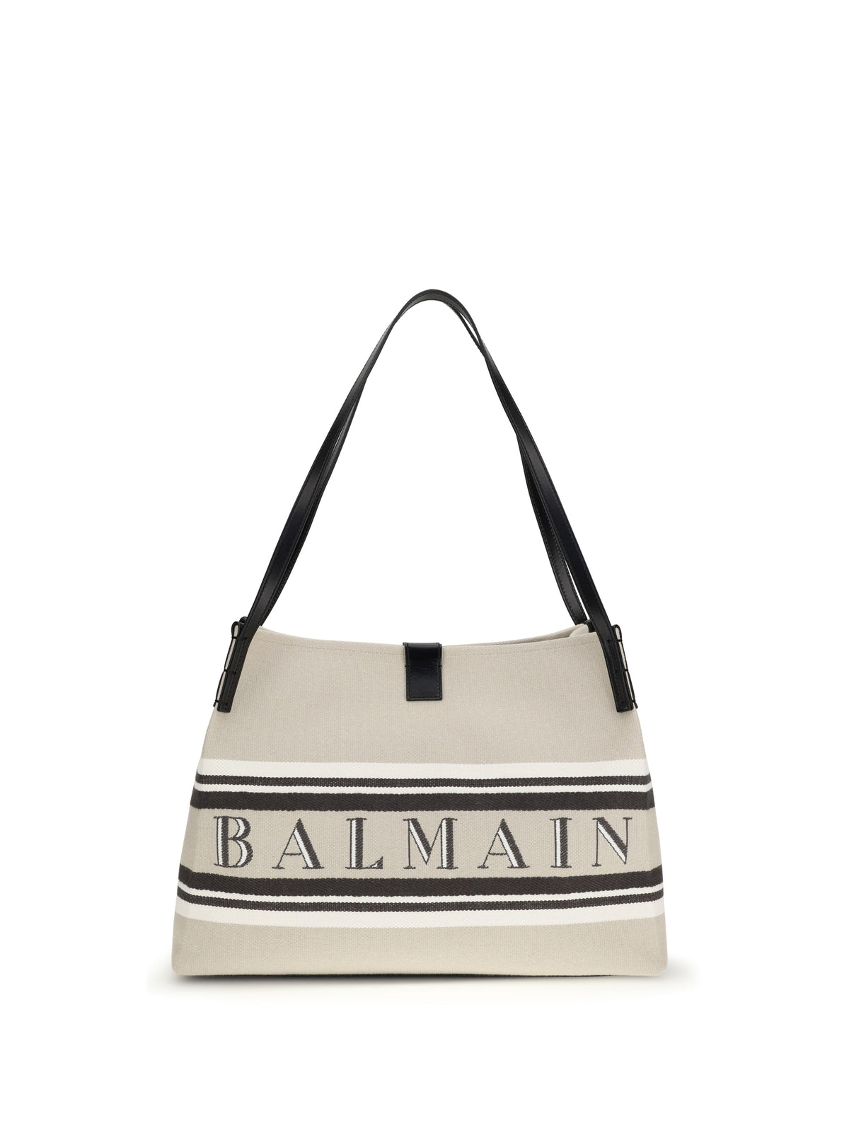 Balmain Release Shoulder Bag - Naturel/Noir/ Blanc Optique