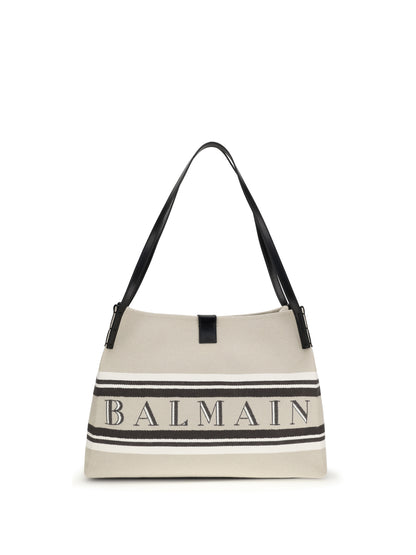 Balmain Release Shoulder Bag - Naturel/Noir/ Blanc Optique