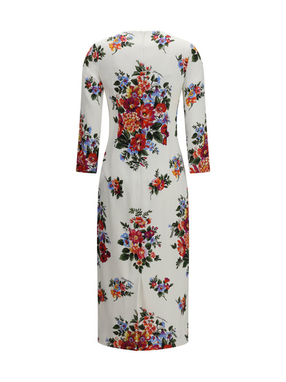 DOLCE & GABBANA Floral Print Stretch Viscose Dress