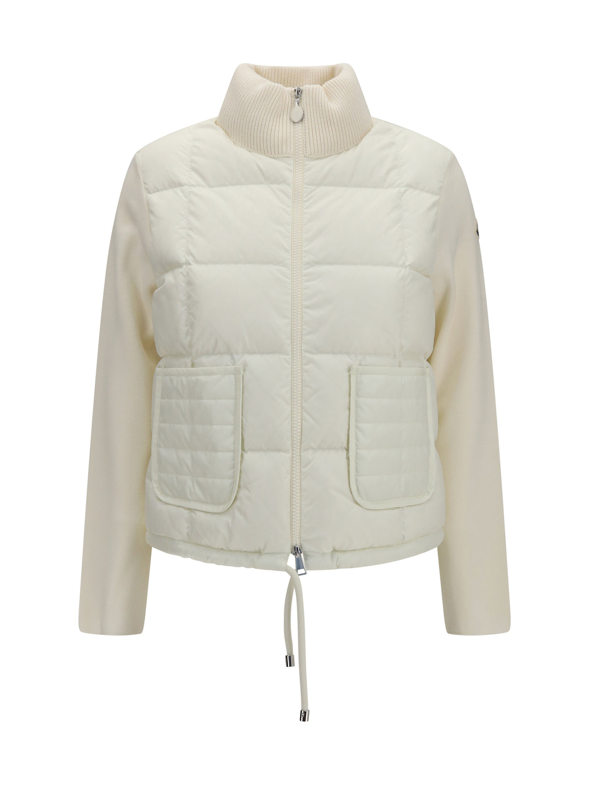 Moncler Quilted wool Padded Cardigan with zip - Natural