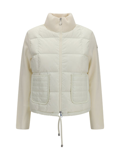Moncler Quilted wool Padded Cardigan with zip - Natural