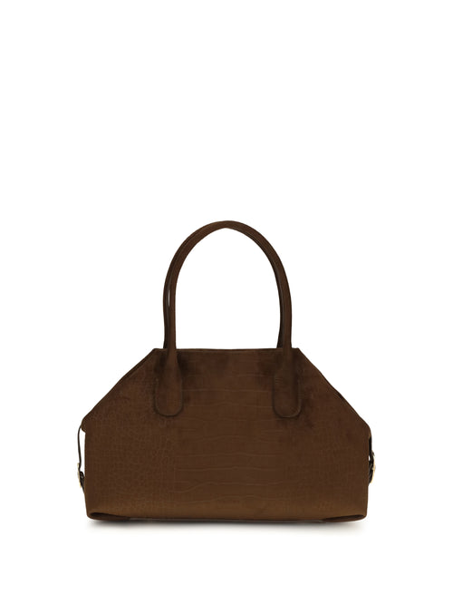 Themoirè Medium Talia Trank crocodile-effect suede Shopping Bag - Rocky Road