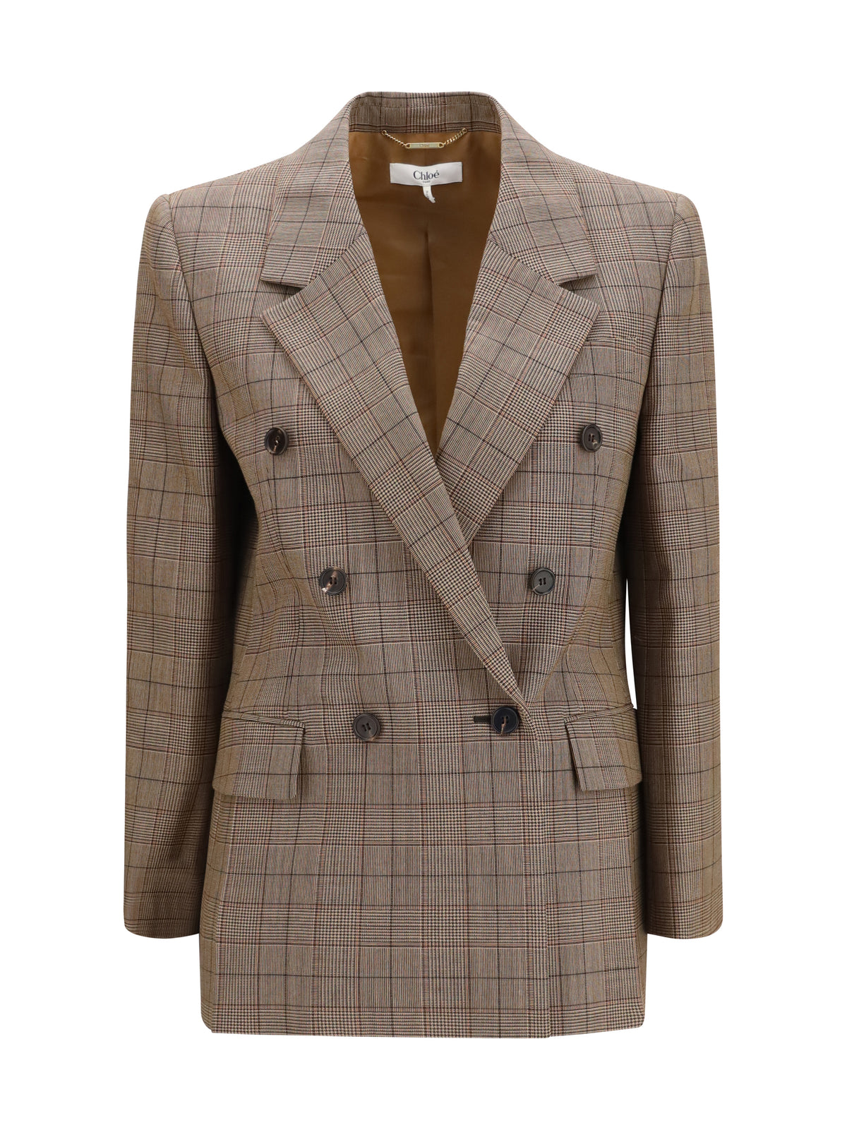 Chloé Checked double-breasted Blazer - Brown - Beige 1