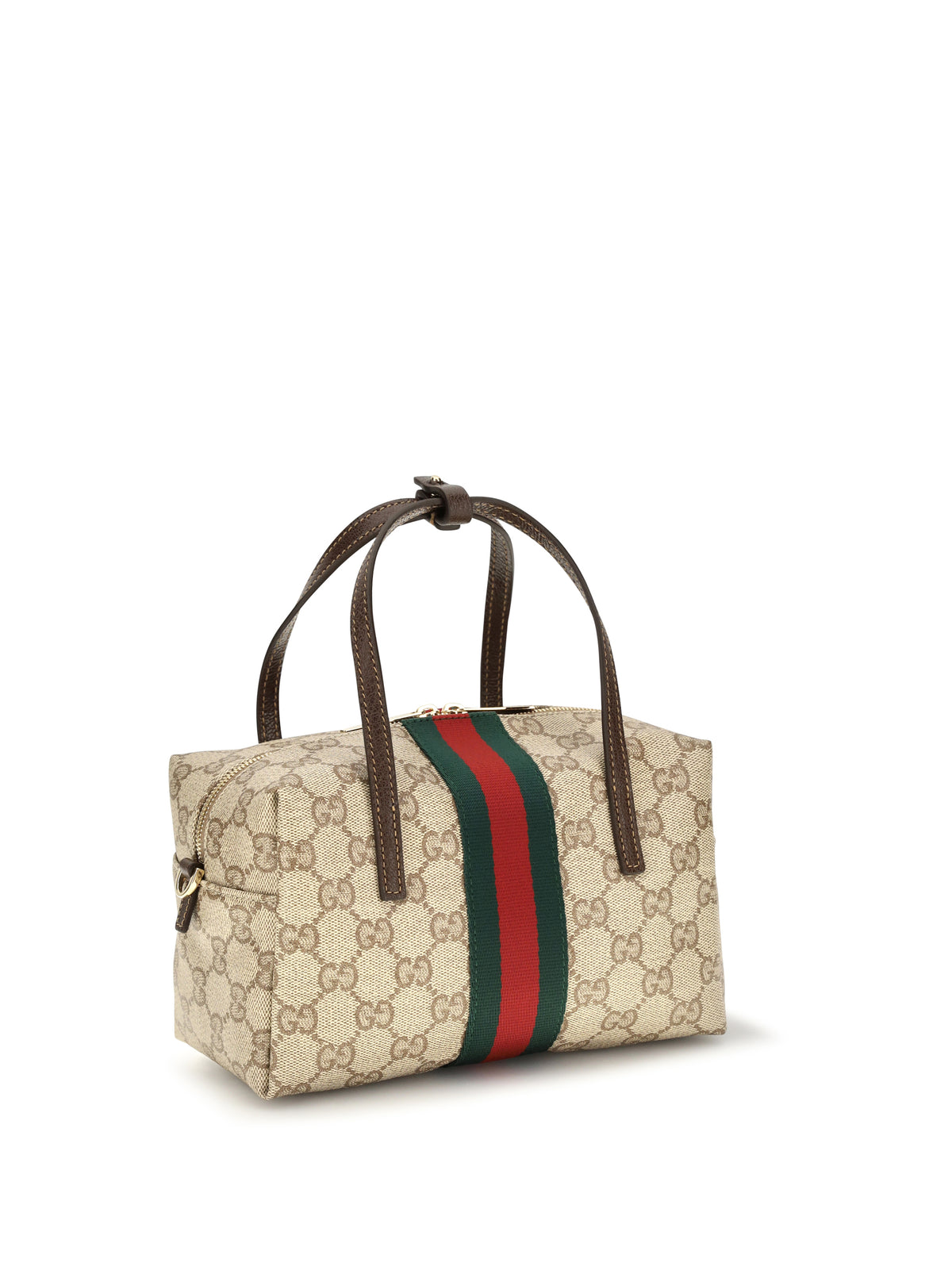 Gucci Mini Boston Handbag with Web stripe - Vin.San.Br/Dk.Br/Vrv