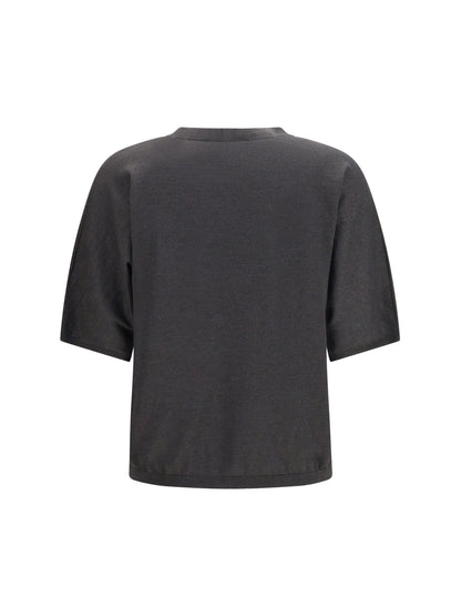 BRUNELLO CUCINELLI Short-sleeve cashmere and silk Sweater