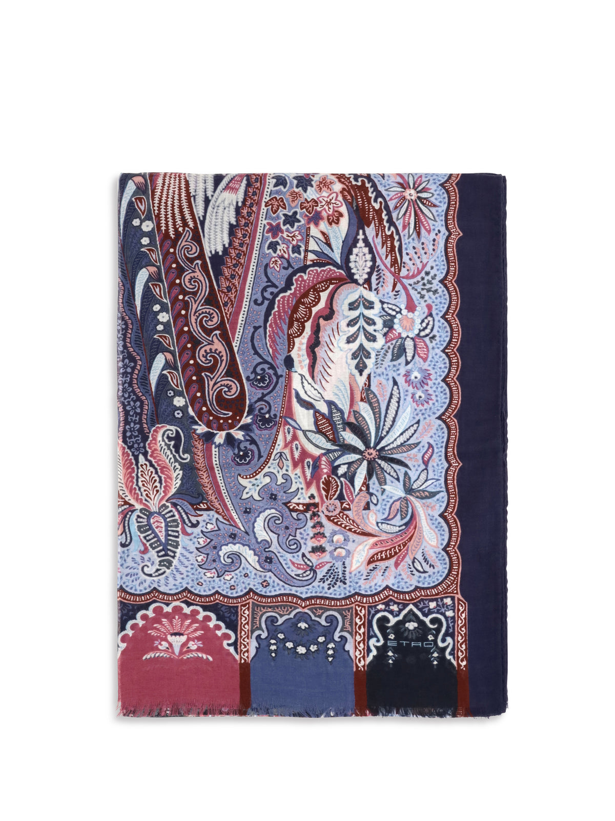 Etro Orfeo modal Scarf - Printed F.Do Blue