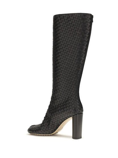 Bottega Veneta Cherry Intrecciato High Boots - Black