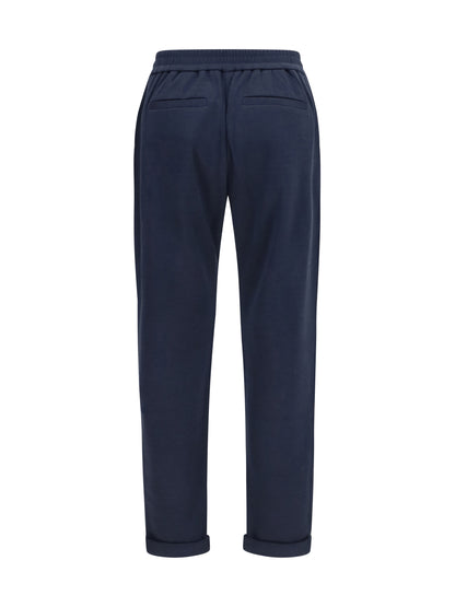 BRUNELLO CUCINELLI Drawstring Pants in cotton and silk blend