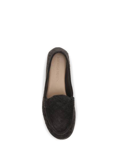 Bottega Veneta Silenzio Intrecciato Loafers - Espresso