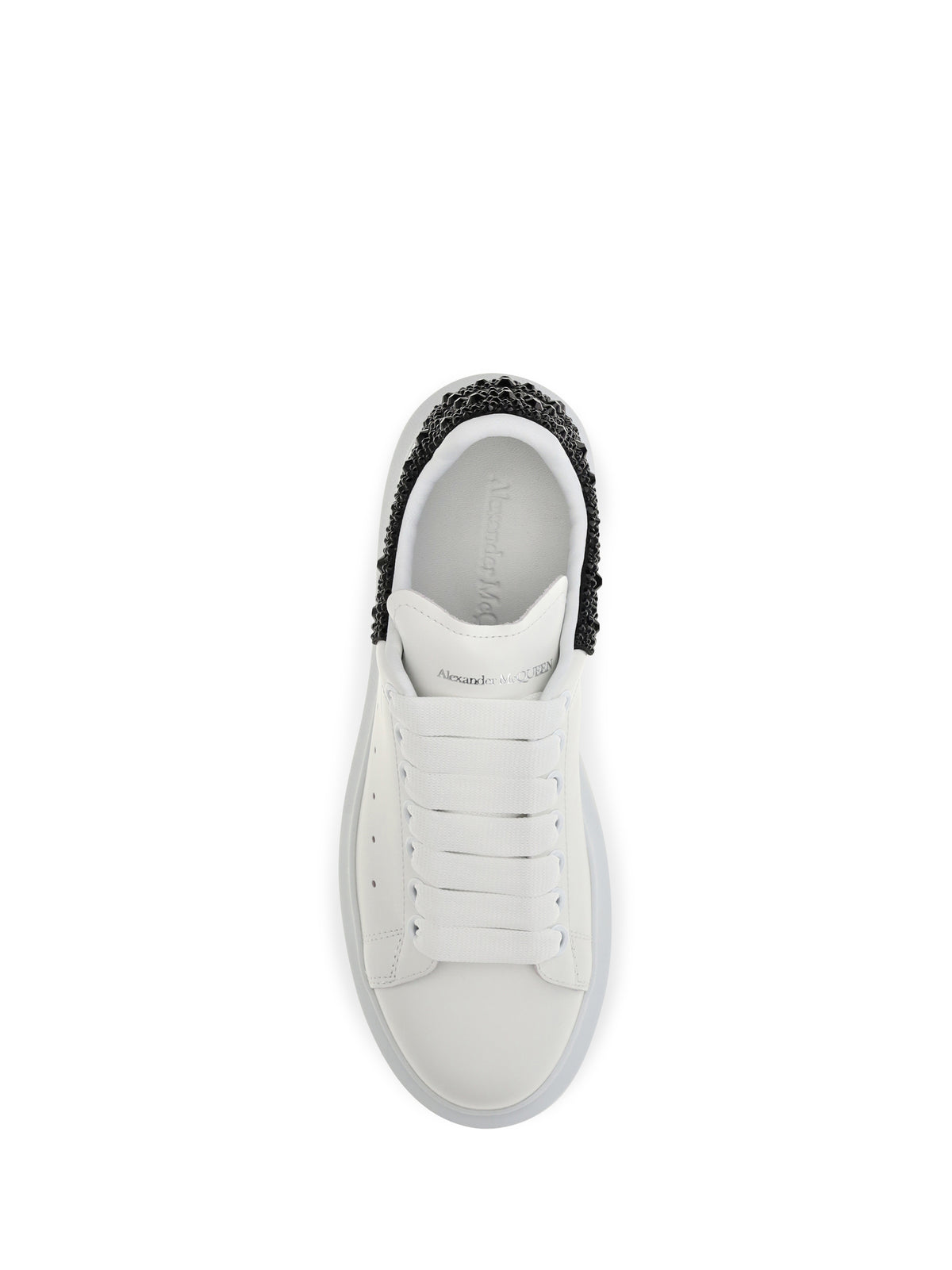 Alexander Mcqueen Oversized Sneakers with suede heel and crystal details - Sand
