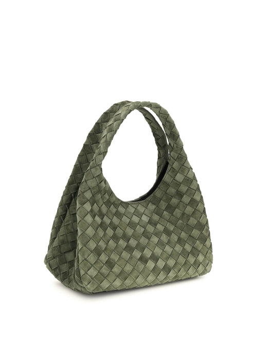 Bottega Veneta Small Campana Shoulder Bag - Green Tweed-M Brass