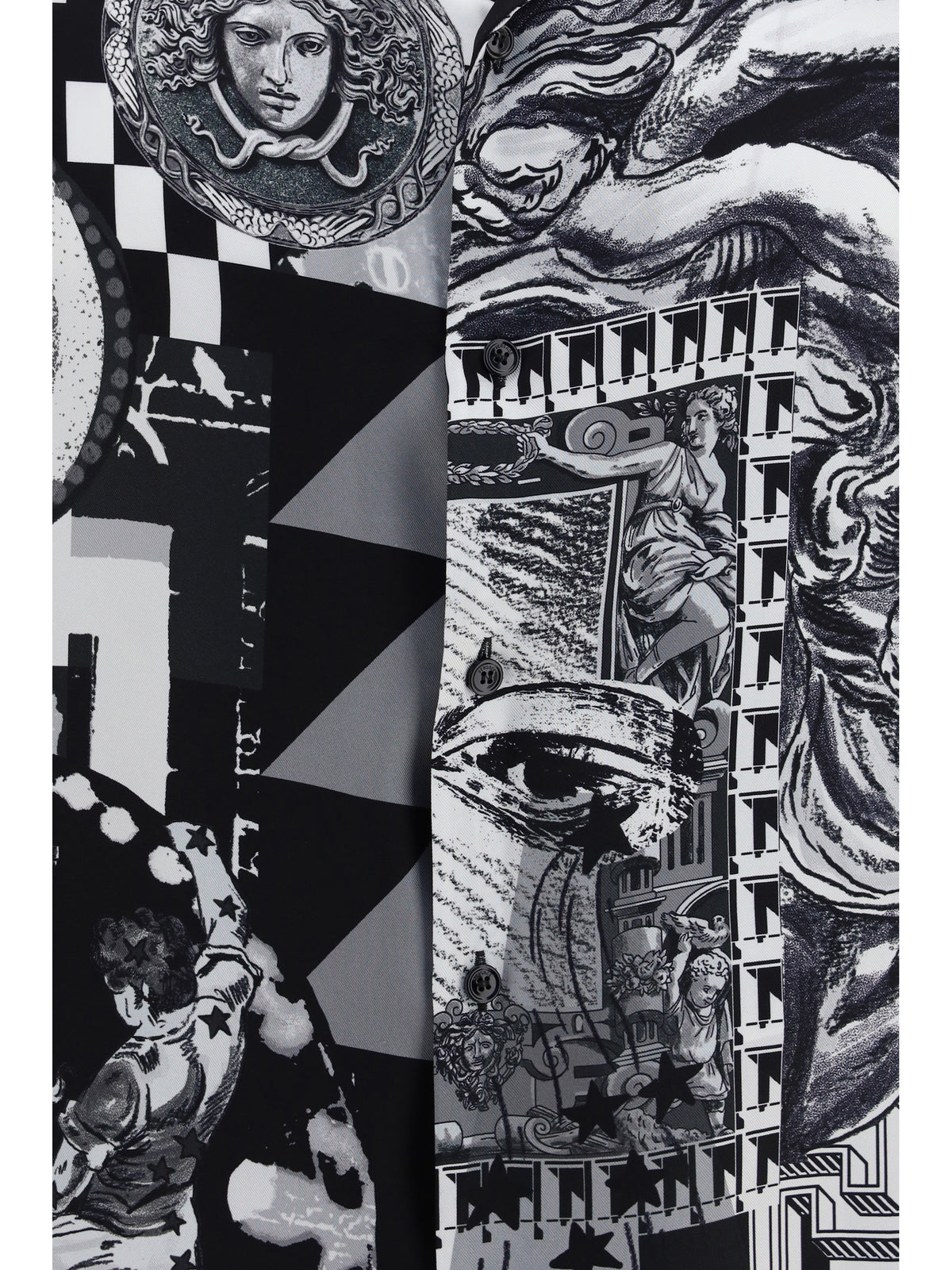 Versace Printed silk twill Shirt - Nero+Bianco