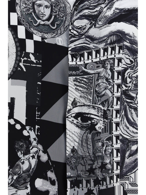 Versace Printed silk twill Shirt - Nero+Bianco