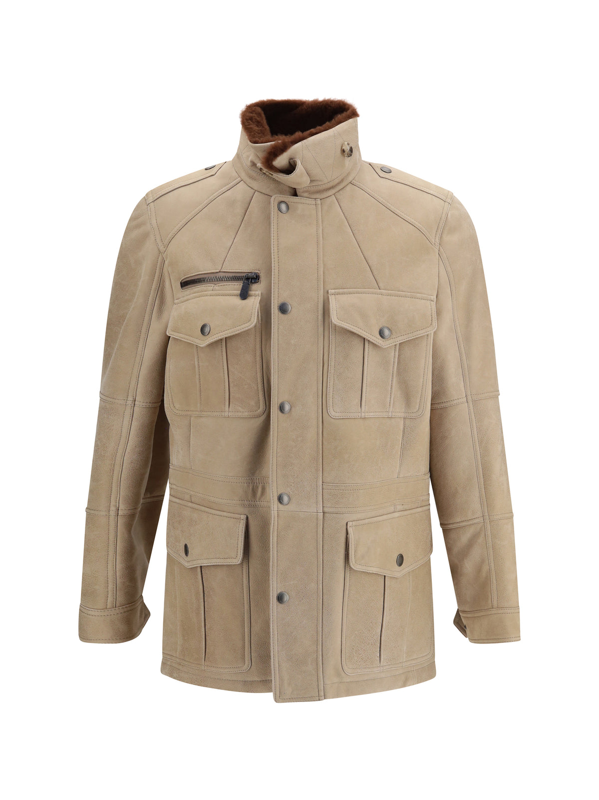 Brunello Cucinelli Waxed shearling Safari Jacket - 9865+074