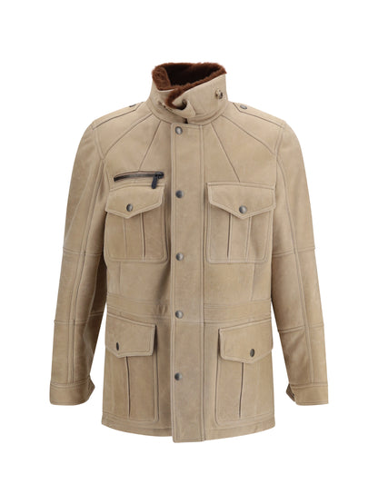 Brunello Cucinelli Waxed shearling Safari Jacket - 9865+074