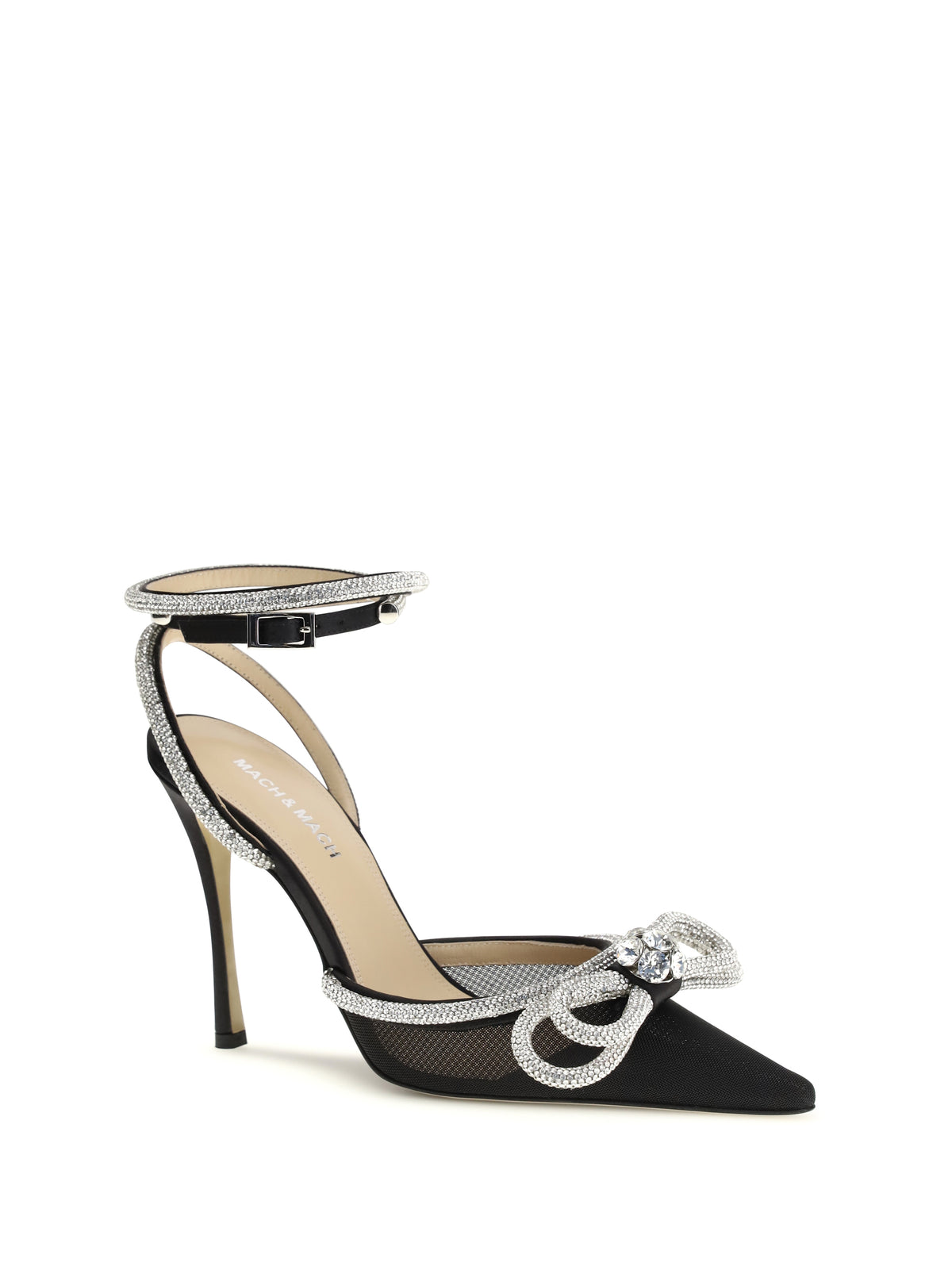 Mach & Mach Double bow satin Pumps - Black