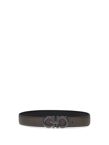 Ferragamo Reversible Gancini Belt - Concrete