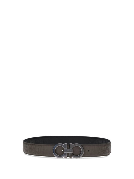 Ferragamo Reversible Gancini Belt - Concrete