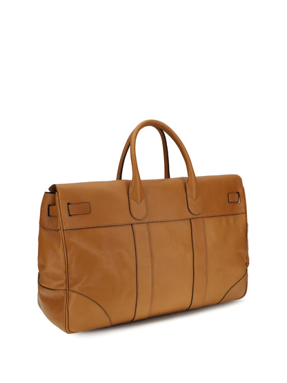 BRUNELLO CUCINELLI Leather Travel Bag with logo