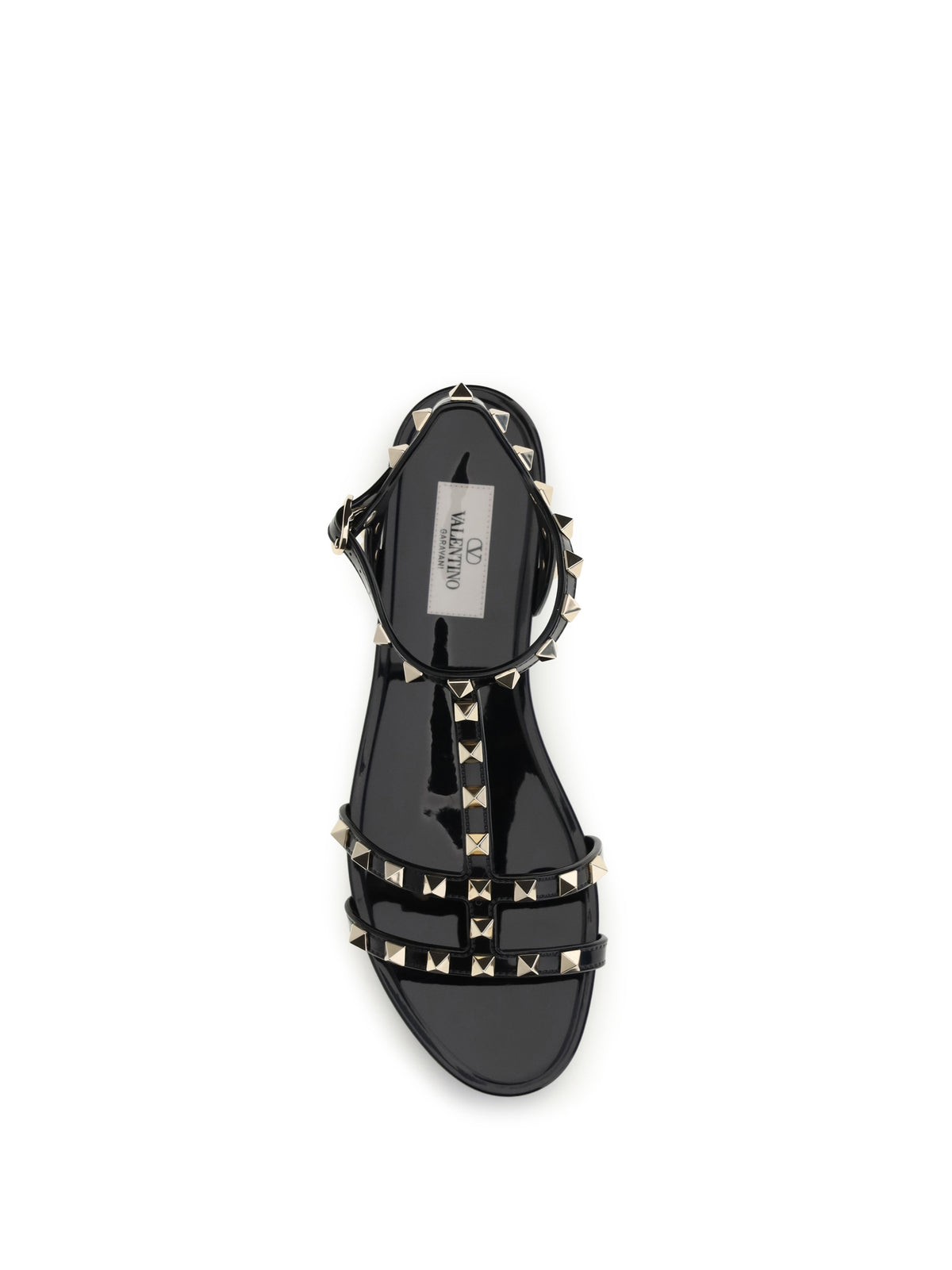 Valentino Rubber Rockstud Sandals - Black