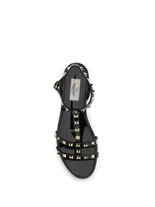 Valentino Rubber Rockstud Sandals - Black