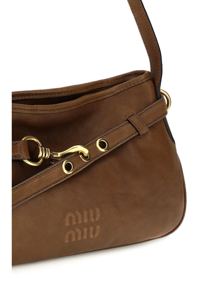 Miu Miu Leather Shoulder Bag with buckle detail - Rovere