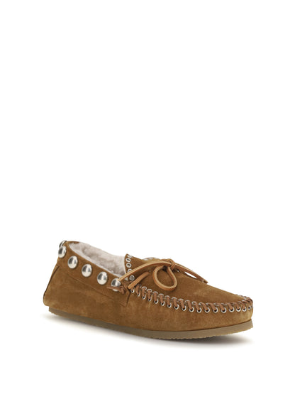 Isabel Marant Fitza suede Loafers - Cognac
