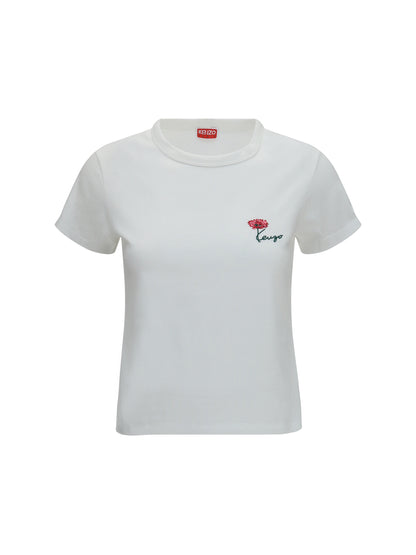 KENZO Kenzo Tulip embroidered cotton T-shirt