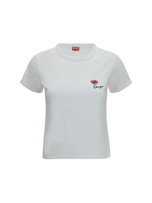 KENZO Kenzo Tulip embroidered cotton T-shirt