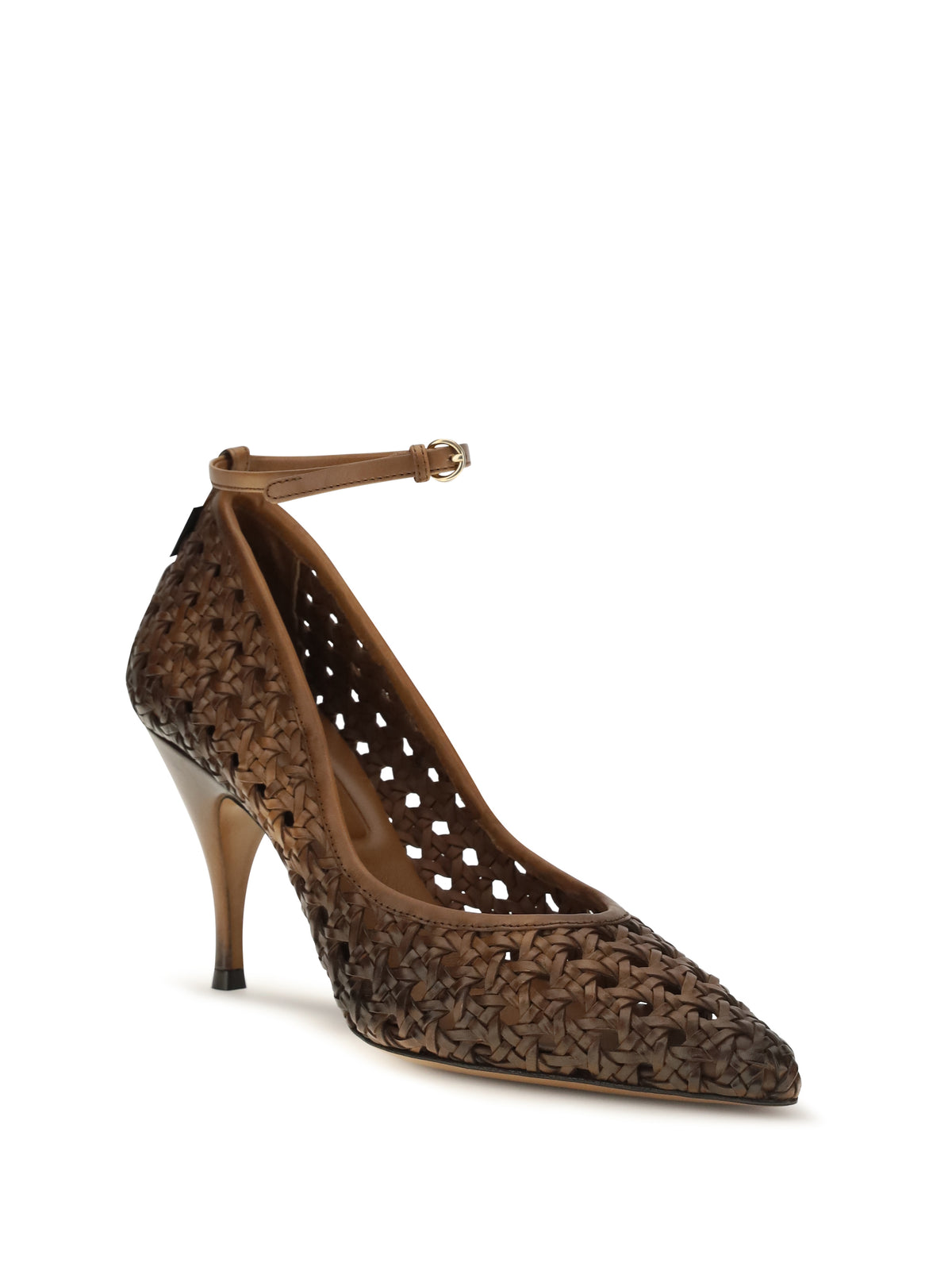Miu Miu Woven leather Pumps - Cognac