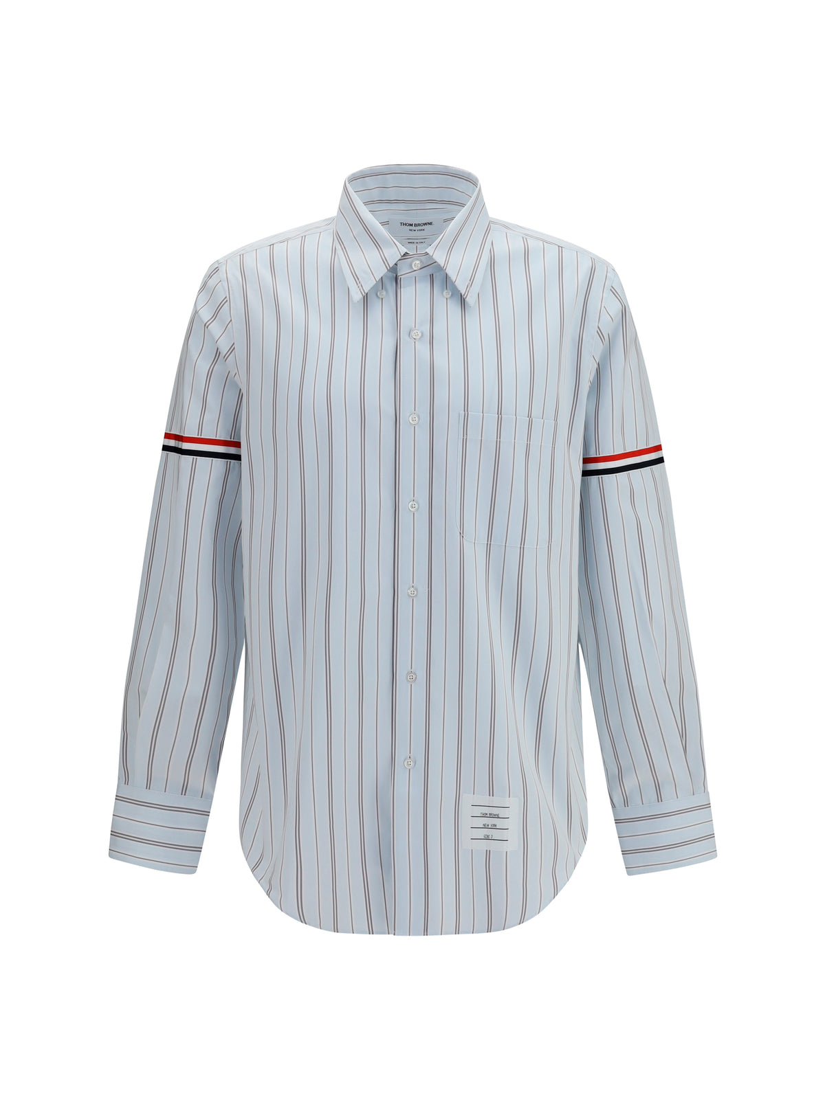 Thom Browne Fine-striped grosgrain poplin Shirt - Med Grey
