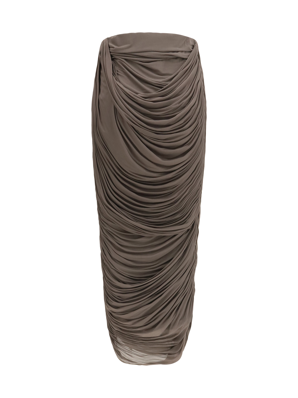 Magda Butrym Draped silk midi Skirt - Brown