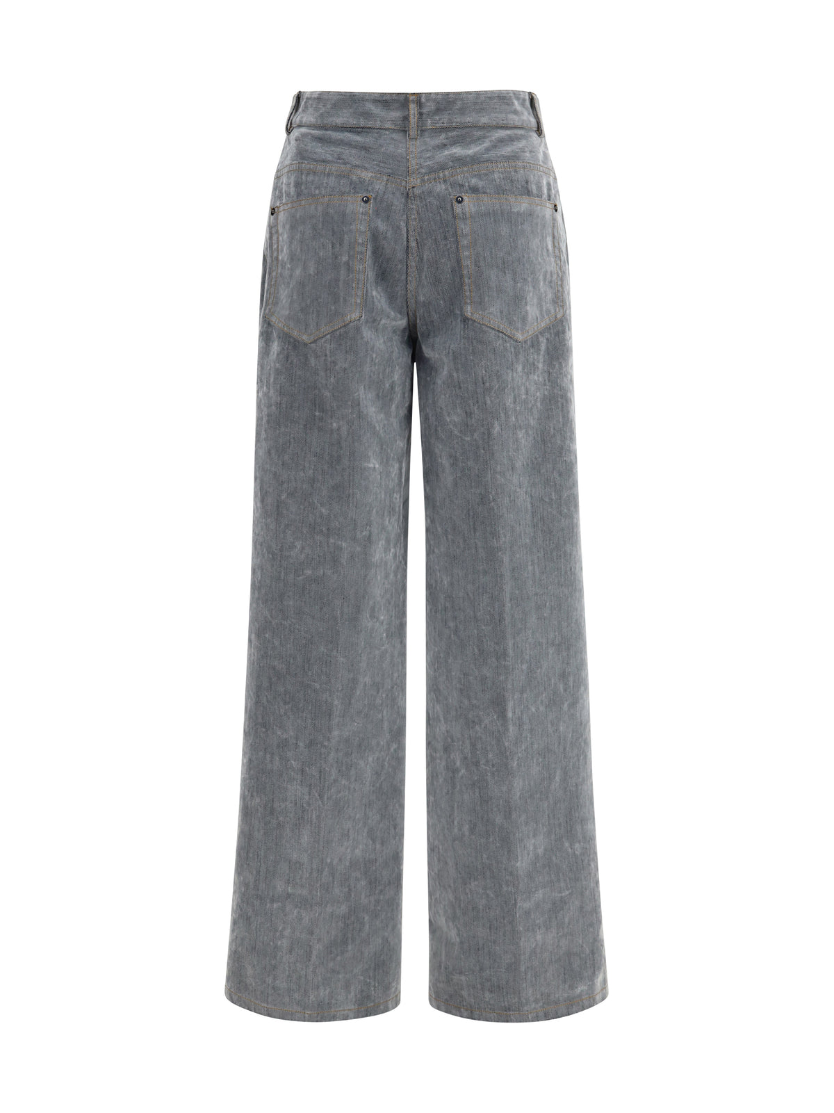 Forte_forte Wide leg Jeans in flocked denim - Grey