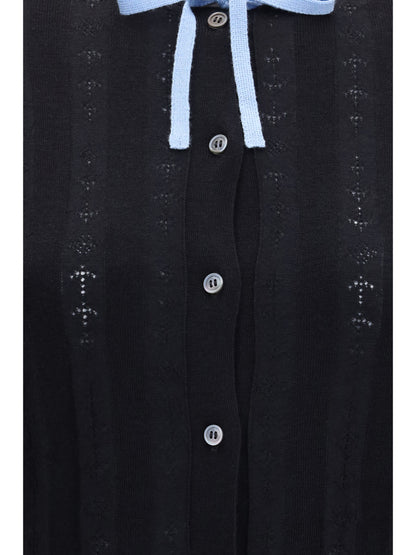 Marni Wool and silk Cardigan with bow - Black
