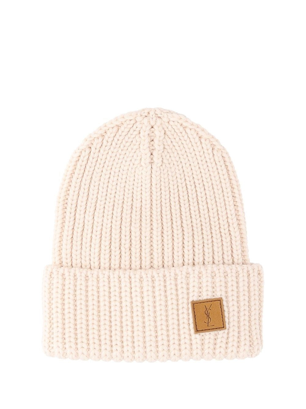 Saint Laurent Ysl Wool Hat - White