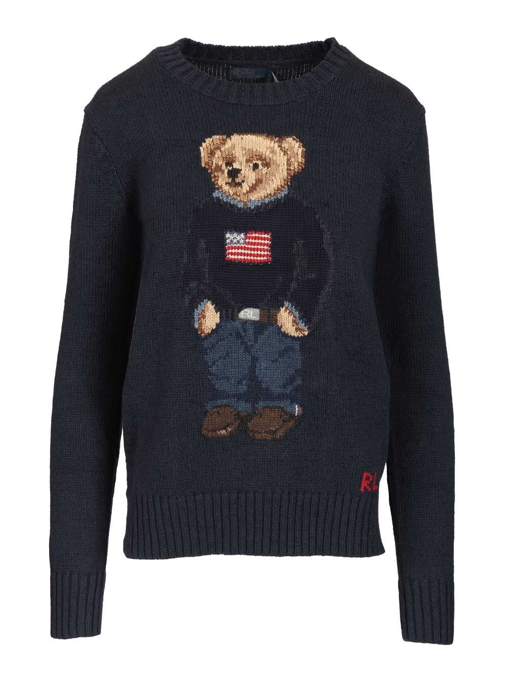 Polo Ralph Lauren Polo Bear Cotton And Linen Sweater - Blue