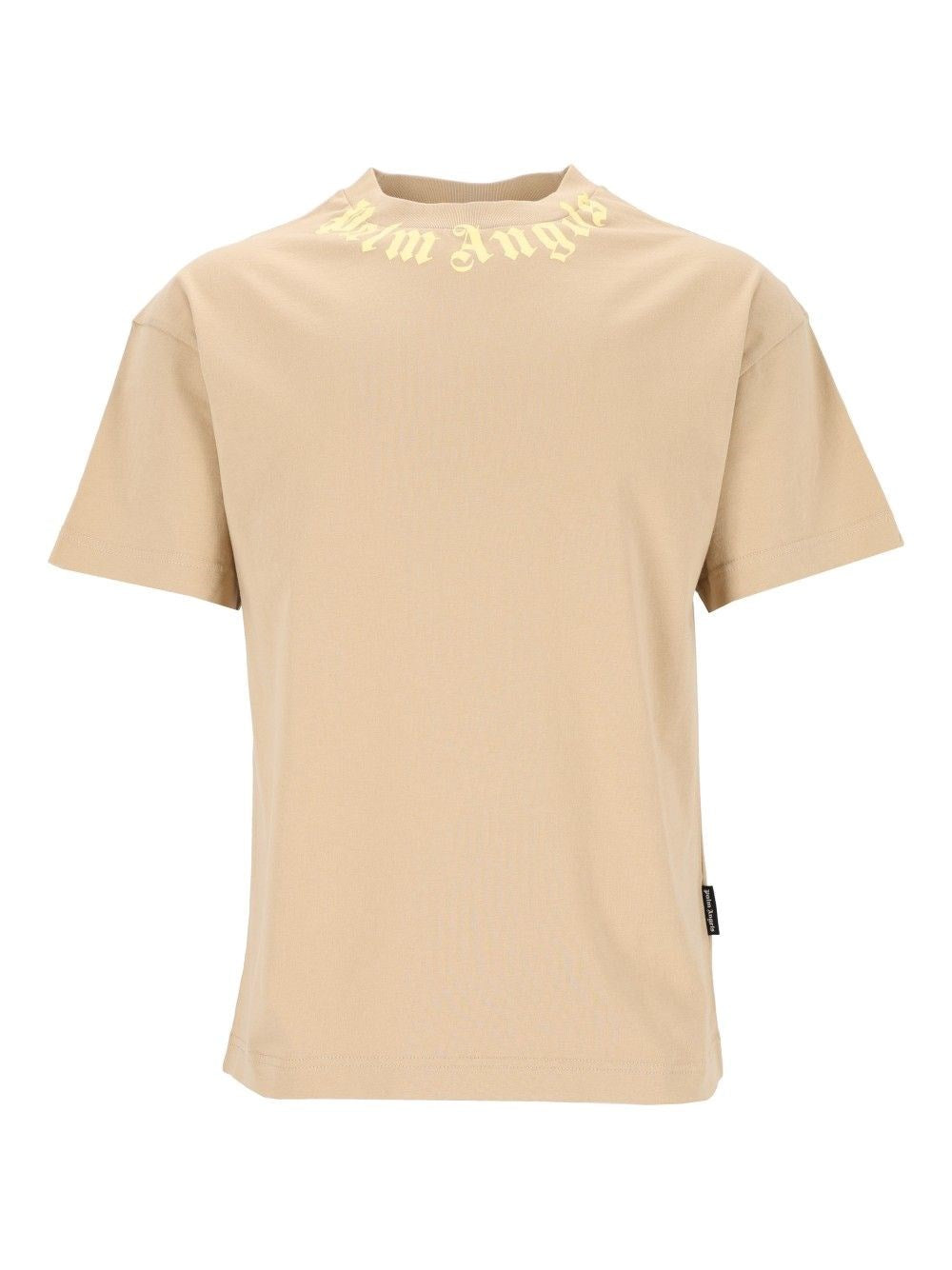 Palm Angels T-Shirt Neck Logo - Beige