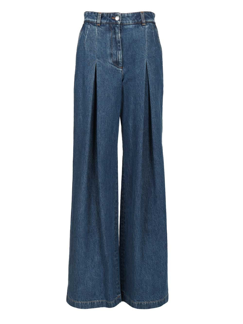 Dolce & Gabbana Wide Leg Trousers - Blue