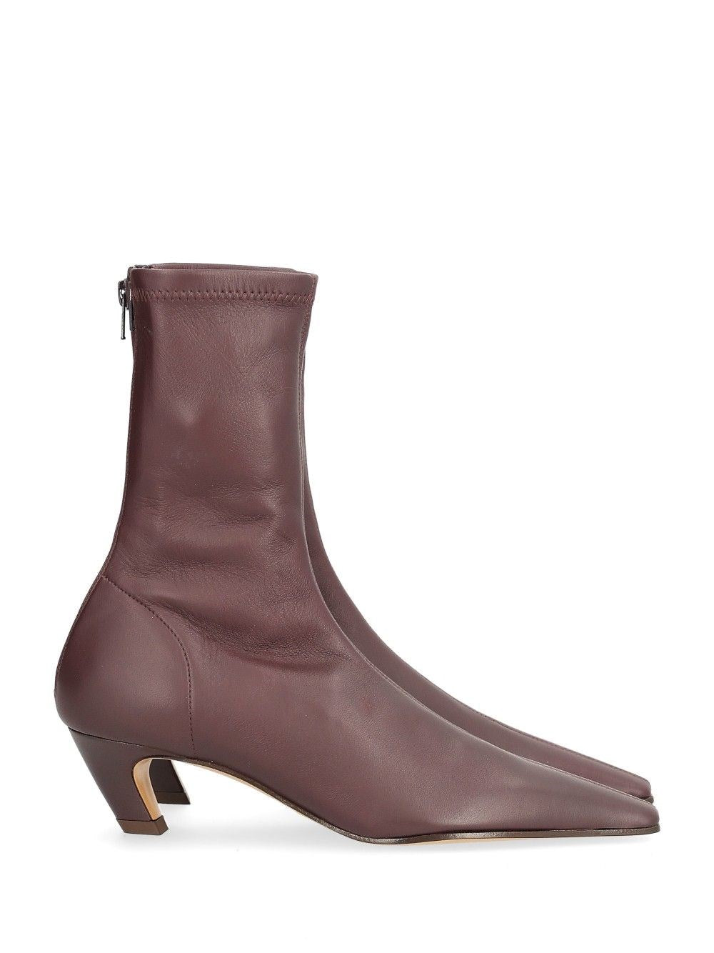 Khaite Arizona Leather Ankle Boots - Bordeaux