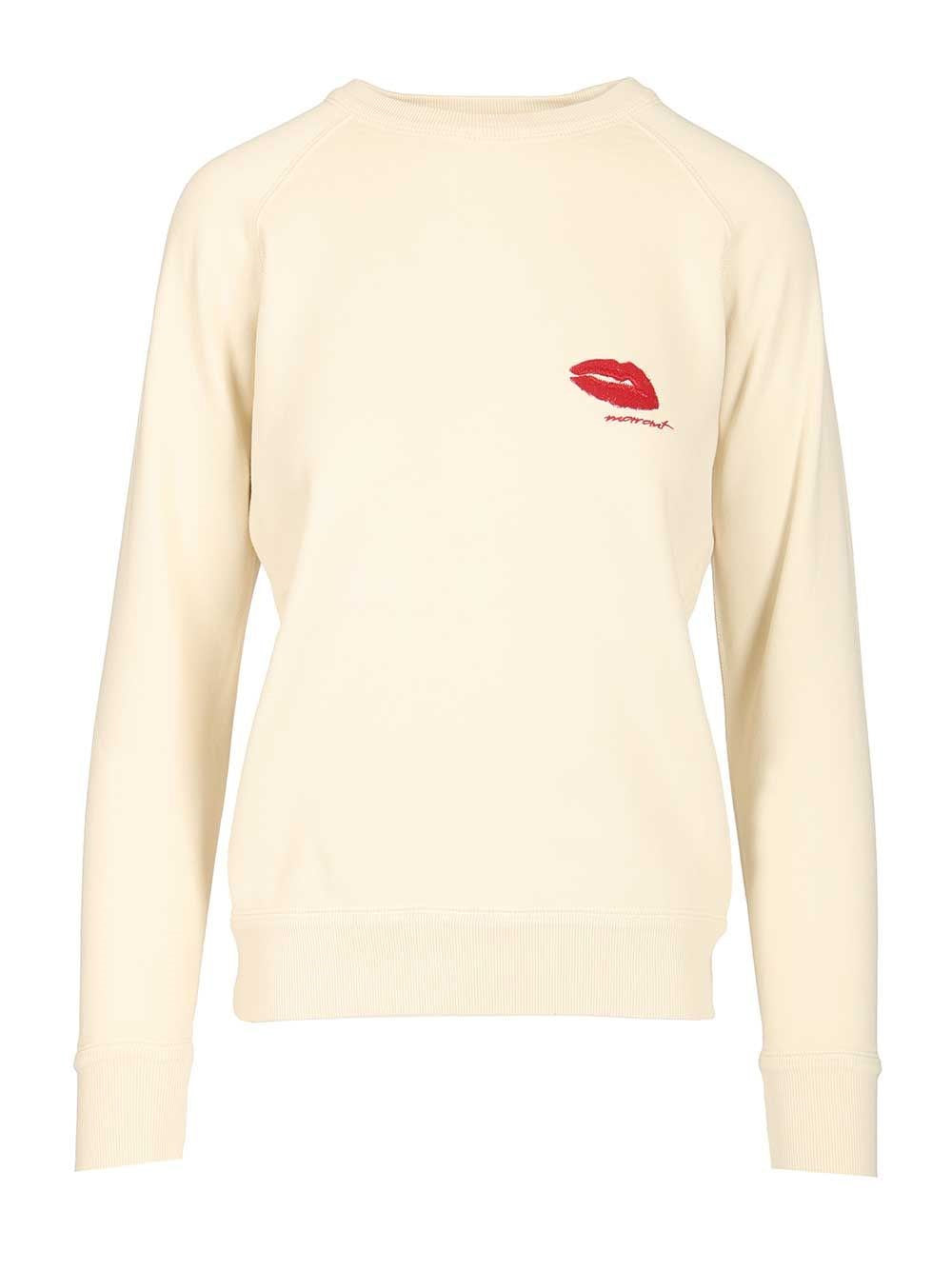 Marant Etoile Elpa "Millyny" Cotton Sweater With Logo - Beige