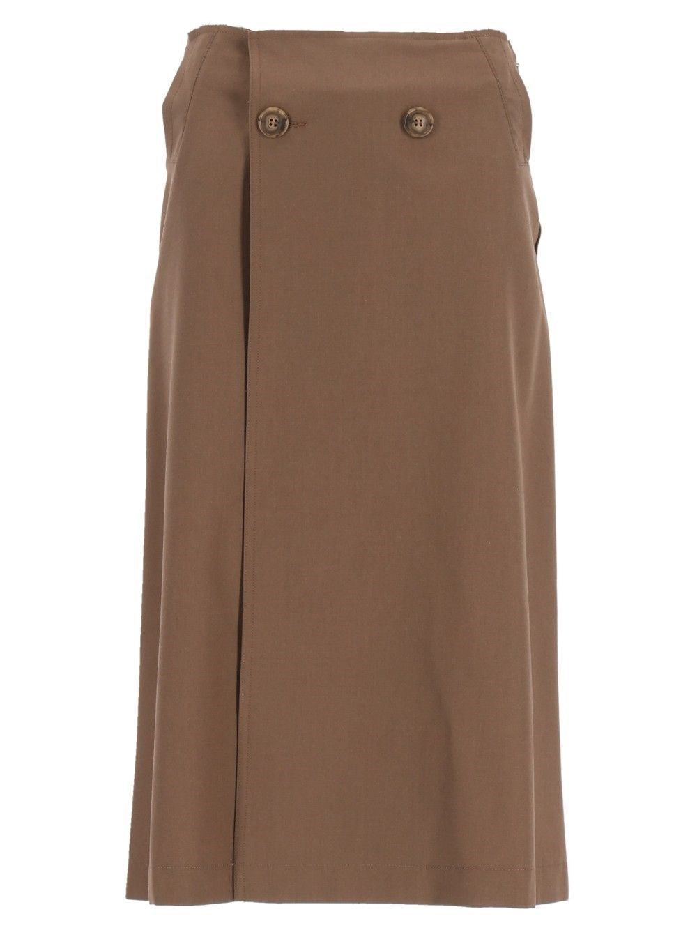 Mm6 Maison Margiela Wrap Skirt - Brown