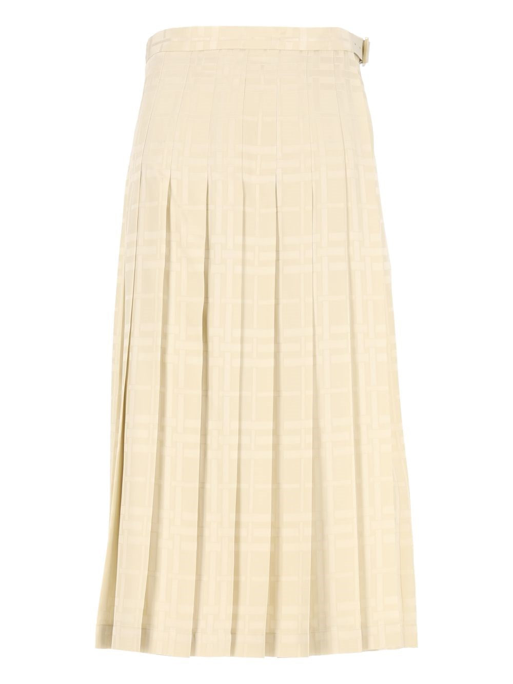 Burberry Silk Midi Kilt - White