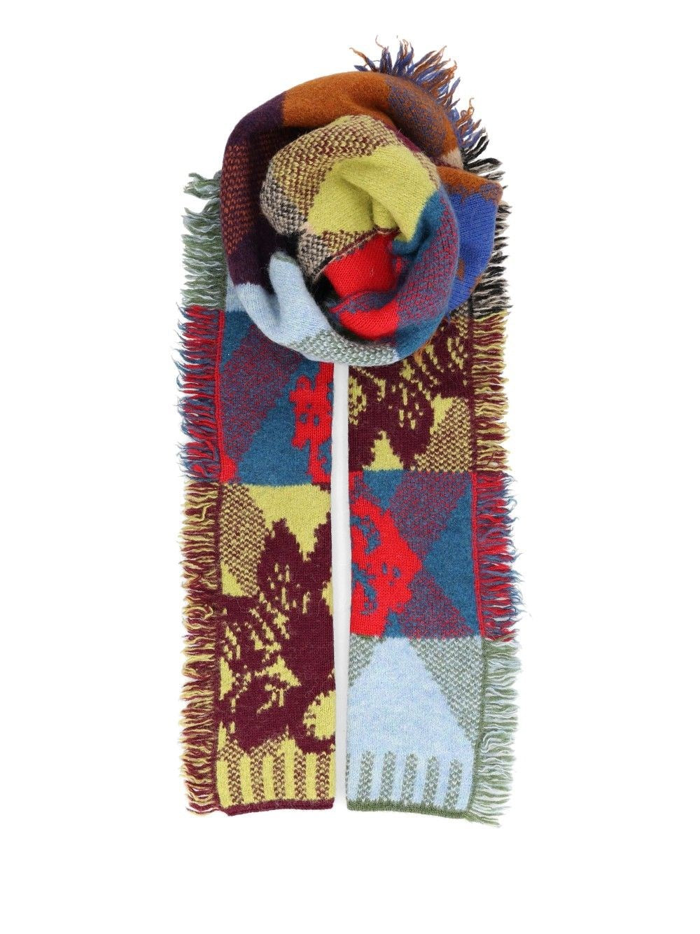 Dries Van Noten Long Wool And Alpaca Scarf - Blue