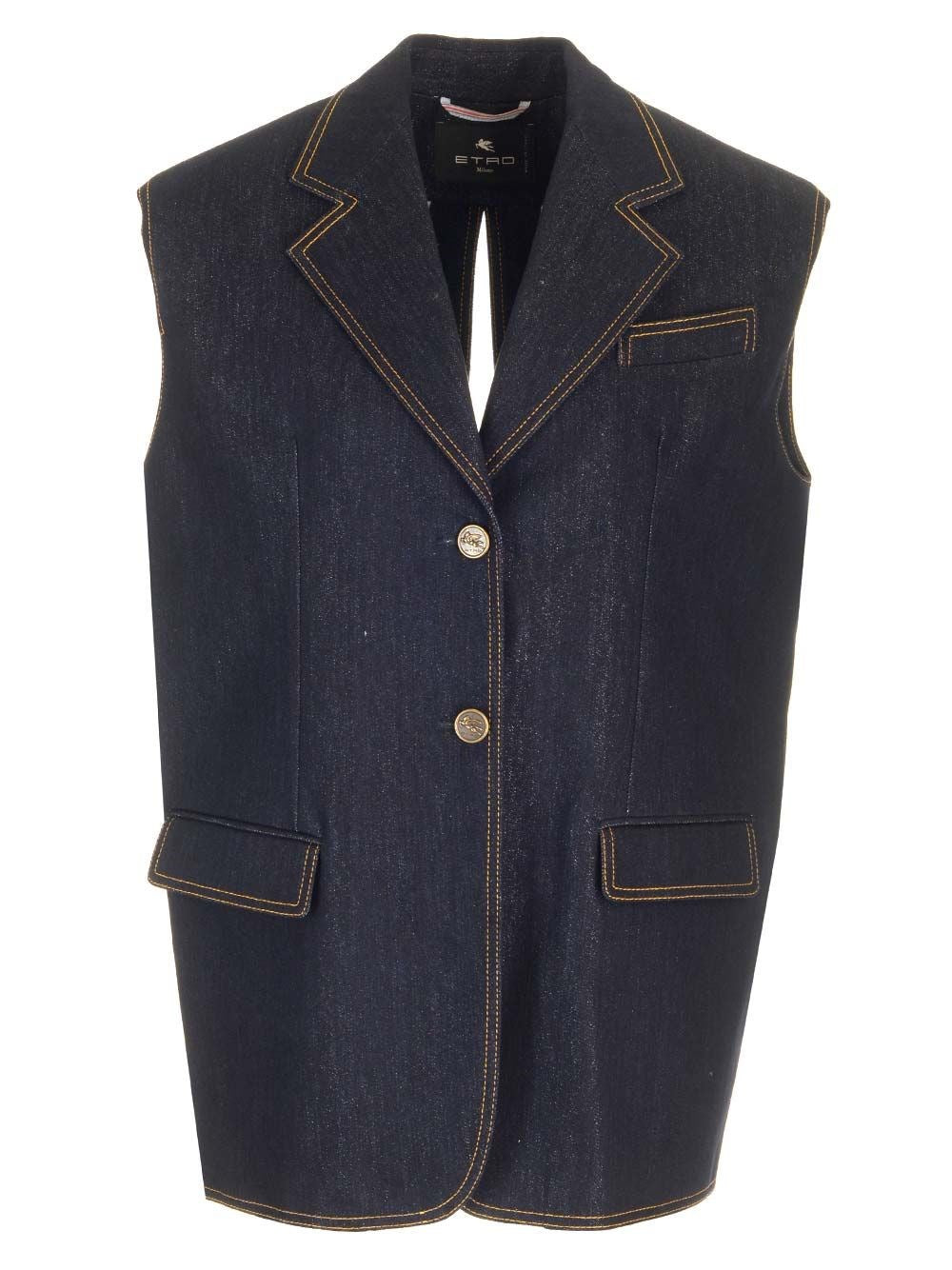 Etro Denim Vest - Blue