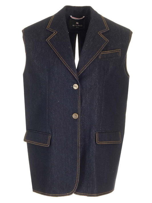 Etro Denim Vest - Blue